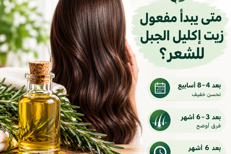 متى يبدأ مفعول زيت إكليل الجبل للشعر؟
