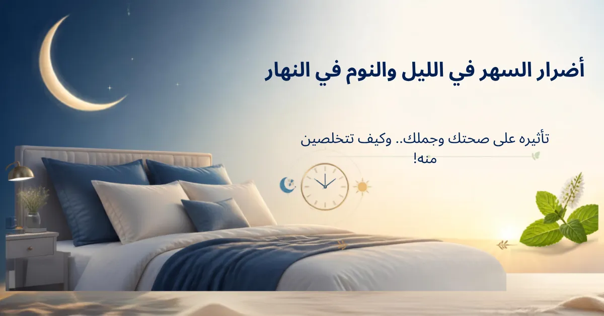 أضرار السهر في الليل وَالنَّوْمَ في النهار على الصحة والجمال + خطة علاجية