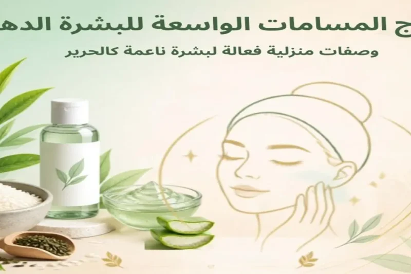 علاج المسامات الواسعة للبشرة الدهنية في المنزل - مكونات طبيعية لتنظيف البشرة وتضييق المسام، تشمل الأرز والشاي الأخضر والصبار، مع وصفات فعالة لبشرة نضرة وخالية من الشوائب.